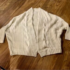 La Hearts Cream Chunky Knit Dolman Sleeve cardigan